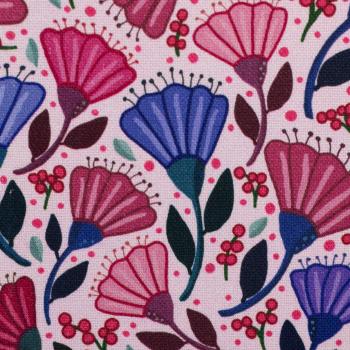 Preview: Canvas Garden Stories by Emjo Design Blumen auf Rosa von Swafing